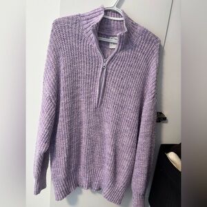 Aerie Lilac Half-Zip Women's Sweater